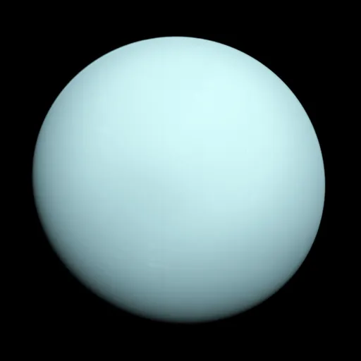 Uranus, pale blue-green