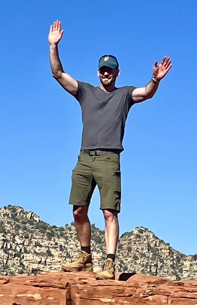 Kevin Blaxton, on a summit in Sedona